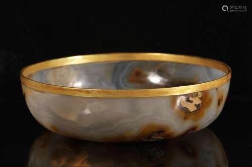 Gold-coated agate bowl before Ming Dynasty