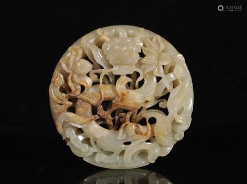 Ming Dynasty Hetian Jade Dragon Pattern Tile