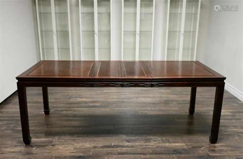 Chinese rosewood 1970's 6-10 seat Dining table and 2 Chi...
