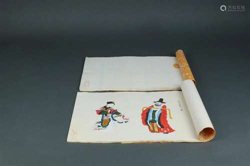 Two volumes of Beijing folk hand-drawn painitng books