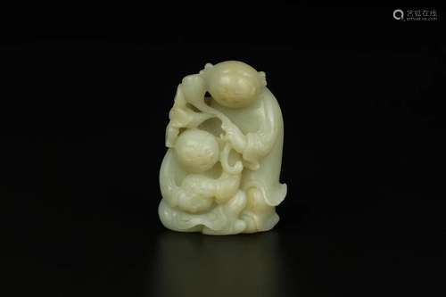 CeladonÂ White Jade HeHe Erxian Group, possibly Qing Dynasty