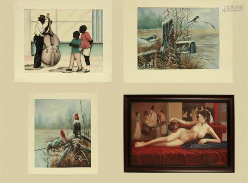 “Nude and Antiques” After Chen Yifei AND three prints (4)