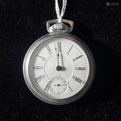 1902 17J Waltham pocket watch with nickel silver case