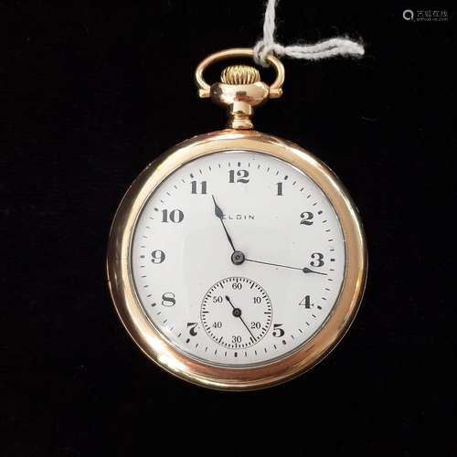 1912 19J Elgin pocket watch with goldfilled case