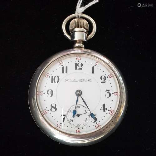 1911 21J pendant set Hamilton pocket watch with with coin si...