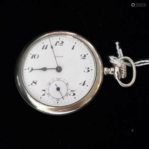 Vyvan Antique 7J nickel silver pocket watch