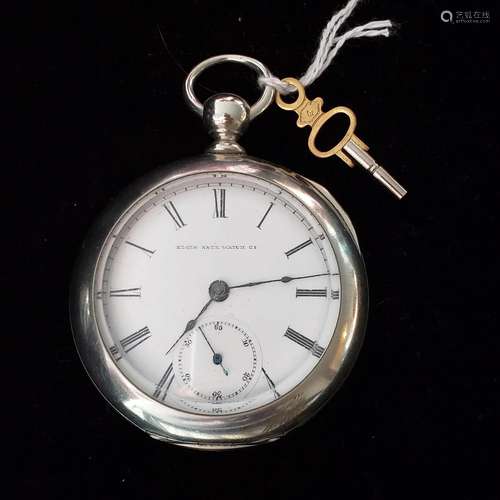 1884 7J Elgin pocket Watch with silverine case