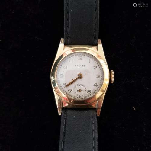 Vintage 15J Gallet writst watch with genuine leather strap