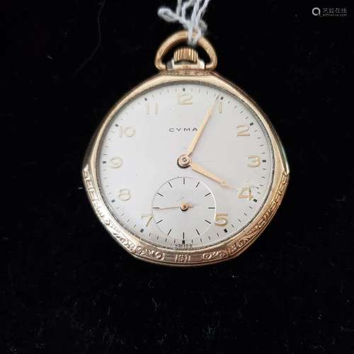 Vintage 17J Cyma gold plated pocket watch