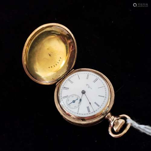 Antique 1900 Elgin goldfilled Ladies Pocket watch J with pen...