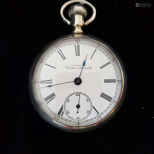 Vintage 1897 7J American Waltham sterling pocket watch