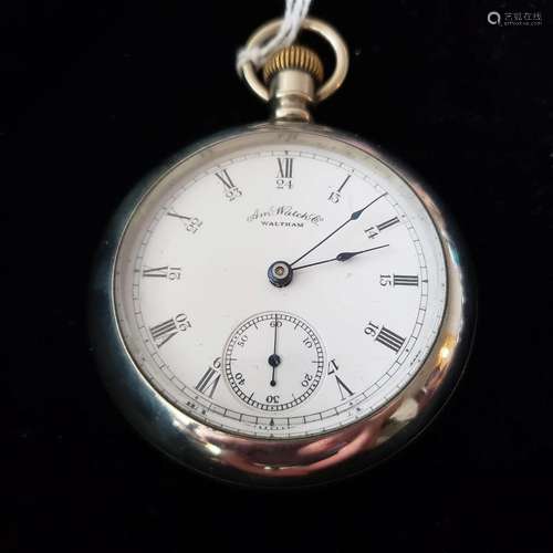 Antique 1883 PS Bartlett Waltham silveroid pocket watch