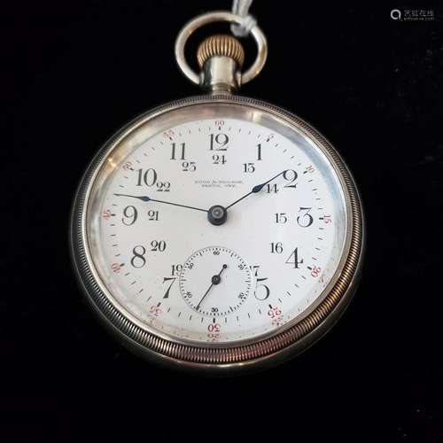 Antique 1904 7J Sterling Waltham pocket watch