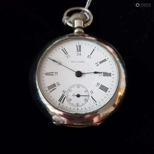 Antique 1896 11J Waltham Silverine pocket watch