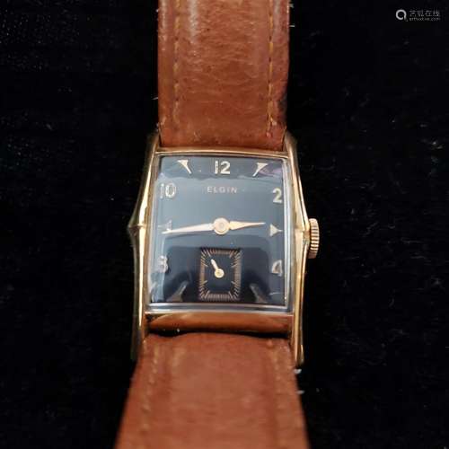 Vintage 10K goldfilled 19J art deco Elgin wristwatch