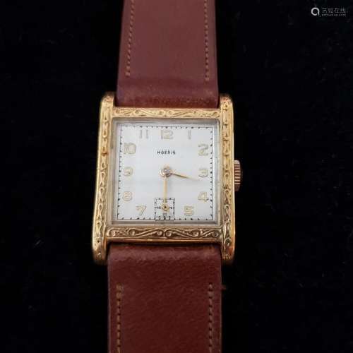 Vintage 15J Moeris rolled gold wristwatch