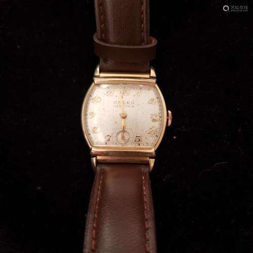 Vintage Swiss made 15J Guren men's wristwatch
