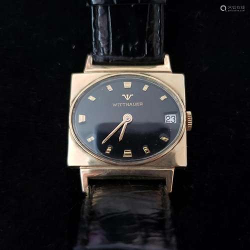 Vintage 17J Wittnauer men's wristwatch with 10K gold pla...