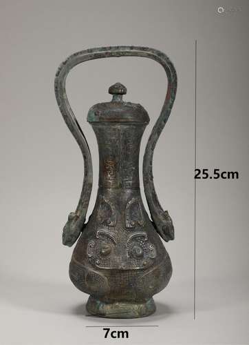 An ancient copper beam pot