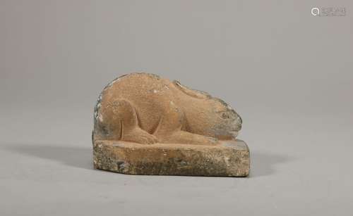 An ancient stone rabbit