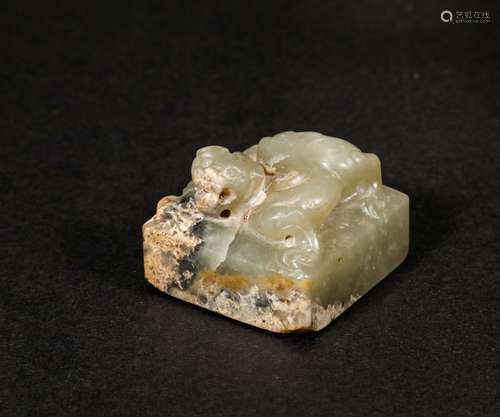 An ancient jade beast seal