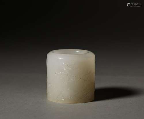 A Qing Dynasty white jade ring