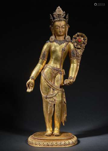 Bronze Gilded Buddha Statue in the Qing Dynasty