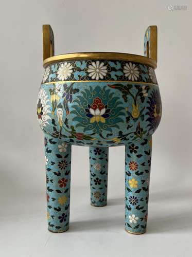 Ming Dynasty Cloisonne Ding Stove