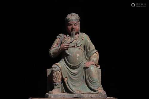 Wood Carved Statue of Guan Gong