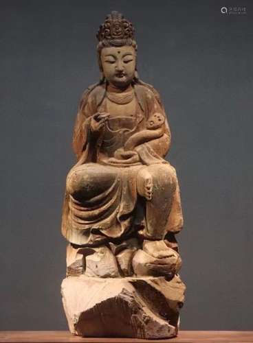 Ming Dynasty Nanmu Zizi Guanyin Statue