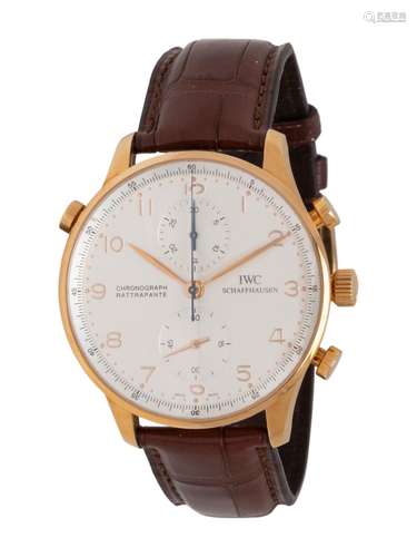 IWC, REF. 3712 18K YELLOW GOLD 'PORTUGIESER' SPLIT-SECOND CH...