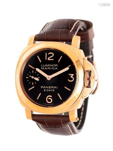 PANERAI, REF. PAM00511 18K ROSE GOLD 'LUMINOR MARINA' 8 DAYS...