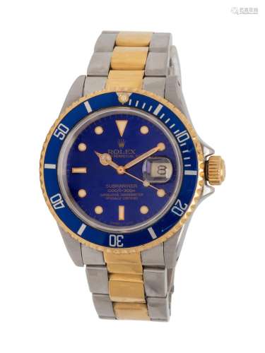 ROLEX, REF. 16613 STAINLESS STEEL AND 18K YELLOW GOLD 'SUBMA...