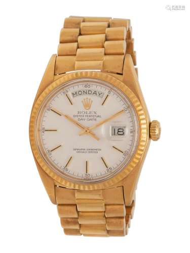 ROLEX, REF. 18038 18K YELLOW GOLD 'OYSTER PERPETUAL DAY-DATE...