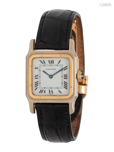 CARTIER, 18K BICOLOR GOLD 'SANTOS' WATCH