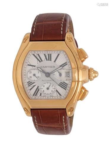 CARTIER, REF. 2619 18K YELLOW GOLD CHRONOGRAPH 'ROADSTER' WA...