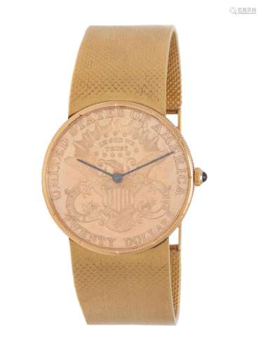 18K YELLOW GOLD US $20 COIN WATCH
