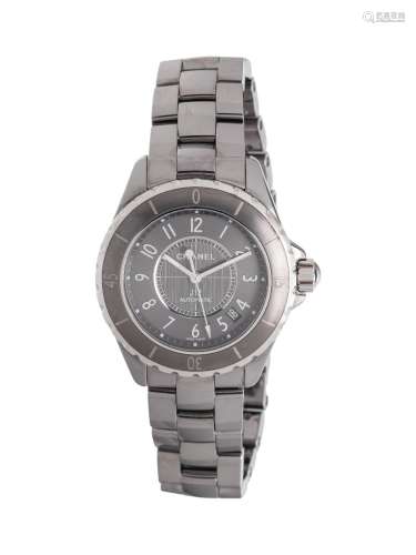 CHANEL, STAINLESS STEEL AND CERAMIC 'J12' WATCH