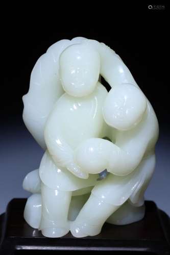 Hetian Jade Chohe Boy Ornament