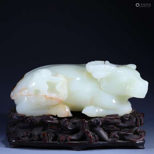 Hetian jade boy grazing ornaments