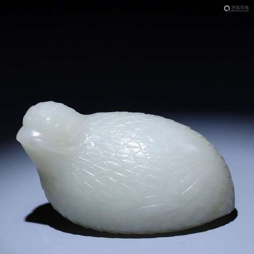 Hetian jade live and work in peace and contentment quail han...