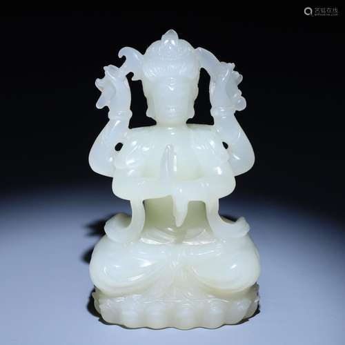 Hetian jade multi-armed Buddha