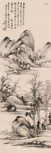 吳徵 已卯年（1939）作 山水 设色纸本立轴