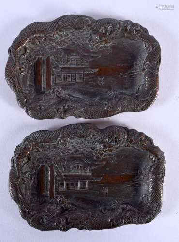 A PAIR OF 19TH CENTURY JAPANESE MEIJI PERIOD MIXED METAL DRA...