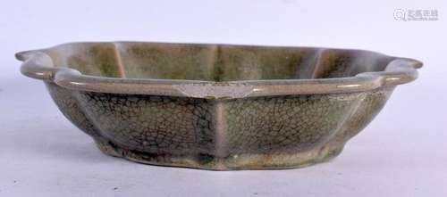 A CHINESE GREEN CELADON BRUSH WASHER 20th Century. 18 cm wid...