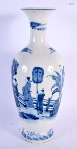 A 19TH CENTURY CHINESE BLUE AND WHITE PORCELAIN VASE bearing...