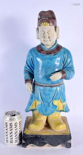 A LARGE CHINESE SANCAI GLAZED FIGURE OF A MALE 20th Century....