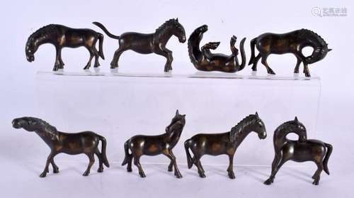 A VERY RARE SET OF EIGHT CHINESE QING DYNASTY BRONZE HORSES ...