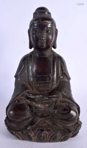 A CHINESE BRONZE BUDDHA 20th Century. 22 cm x 10 cm.