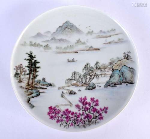 A CHINESE REPUBLICAN PERIOD FAMILLE ROSE PORCELAIN PLATE pai...
